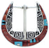 Multicolor Inlay Southwestern Ranger Belt Buckle TX40799